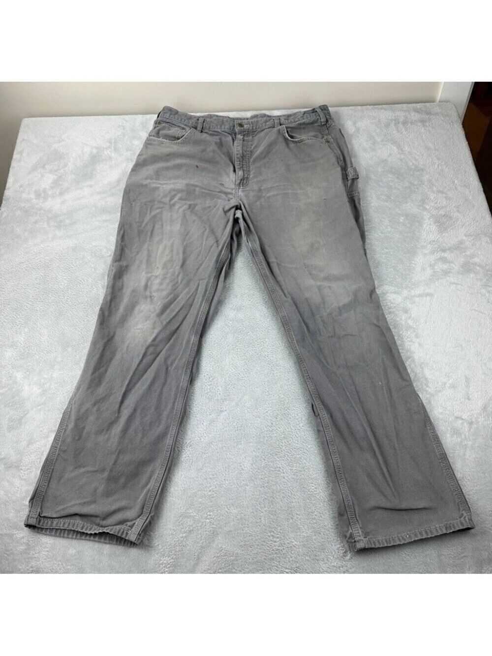 Carhartt Men’s Size 39 W x 31 L Loose Fit Grey Carpenter Pants B159 CHR
